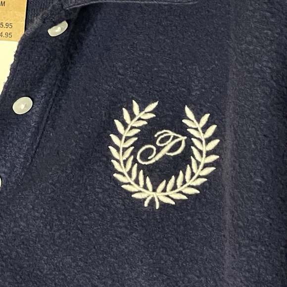 PINK Victoria's Secret cropped Reverse Fleece Polo Sweatshirt Crop Top M NEW NWT - Picture 4 of 10